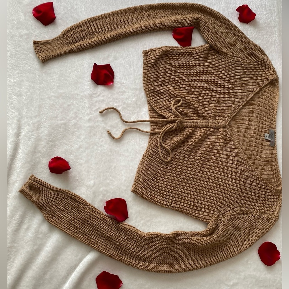 Nude Brown ‘Casting’ Long Sleeve Crop Top
